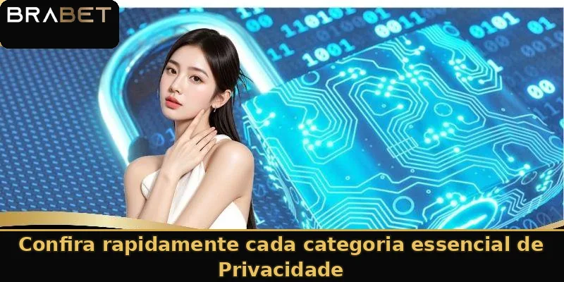 Confira rapidamente cada categoria essencial de Privacidade
